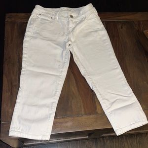 The limited denim white cropped jeans